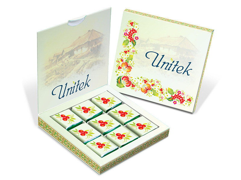 Дизайн подарочной коробки конфет Unitek